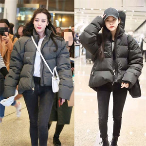 韩国迪丽热巴明星同款面包服女oversize宽松显瘦加厚保暖羽绒棉服