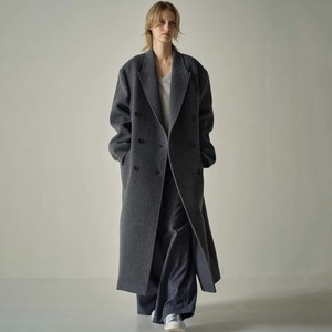 row 羊毛大衣女2023秋冬季新款韩版西装领长袖羊绒中长款外套
