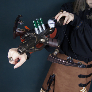 熠先生的蒸汽大陆蒸汽朋克仿金属做旧cosplay手臂弓弩可发射玩具