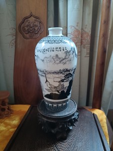 中国磁州窑 花瓶 梅瓶 旧酒瓶 墨彩 邯郸陶瓷 瑕疵处理