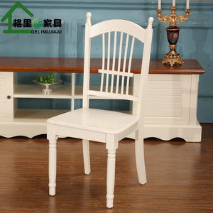 欧式餐椅韩式田园餐椅现代简约实木布艺象牙白色梳妆书桌特价椅子