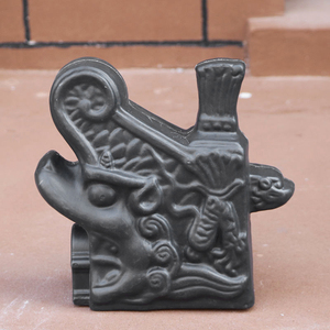 正吻四合院古建树脂中式屋檐吞脊兽塑料仿古一体瓦屋脊兽鸱吻龙头