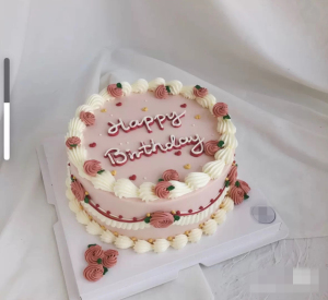 生日蛋糕网红小红书抖音粉色复古乳脂奶油女神创意深圳同城配送