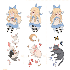 爱丽丝梦游仙境周边和纸胶带分装复古扑克牌迪士尼q萌三月兔