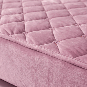 水晶绒夹棉床笠单件牛奶绒冬季加厚床罩床垫套保暖珊瑚绒床立防滑