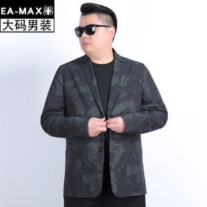 EAMAX大码男装 春款宽松潮胖加肥加大男士休闲西装外套单西服X014
