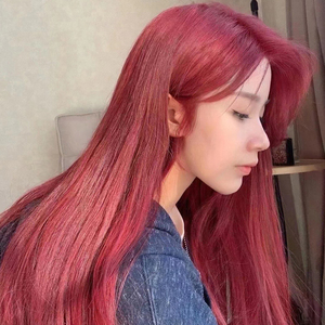 红色系染发膏酒红波尔多媚拉草莓栗色海王暗棕深红染发剂植物染女