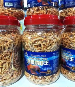 南极磷虾王虾干龙鱼地图血鹦鹉罗汉发财热带鱼食增色鱼粮饲料干虾