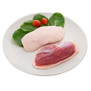 新鲜鸭胸鸭肉冷冻鸭脯肉去骨鸭肉六和带皮鸭胸肉煎焖烧烤烟熏500g