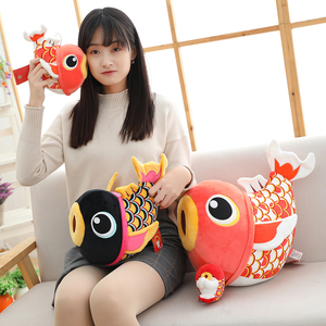 新年吉祥物锦鲤鱼毛绒玩具公仔卡通鲤鱼公仔生日礼物公司年会玩偶