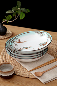 杭州西湖釉下创意陶瓷盘子餐具套装色釉家用圆盘碟四方盘子菜盘