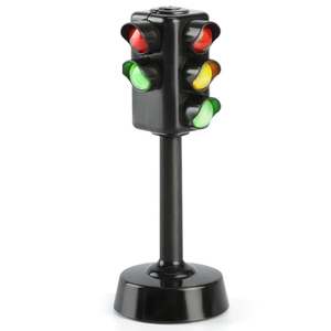 场景建筑模型 迷你交通红绿灯 信号灯带声音LED儿童益智路灯玩具