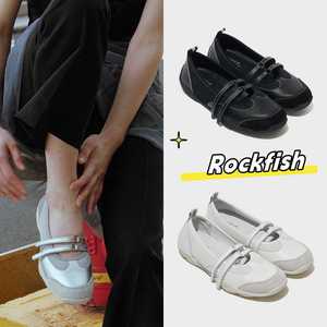 正品韩国代购rockfish芭蕾舞鞋机能风玛丽珍鞋方头法式单鞋女拼色