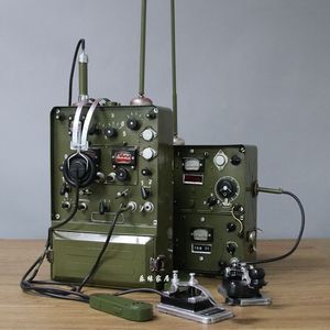 铁皮电报机模型铁艺复古怀旧无线电台发报机摆件老式物件装饰道具