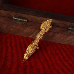 黄金24k金足金999密宗法器普巴金刚杵金刚橛降魔杵男士吊坠