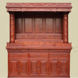 中式神位架 四大天王供奉台 家用别墅观音 供奉桌子 佛台神龛订做