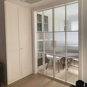 定制16白色极窄边移门厨房阳台客厅卫生间超白长虹钢化玻璃推拉门