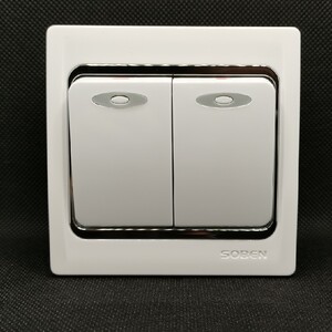 松本电工家用86型暗装开关插座面板电源双联双开两位2位电灯开关