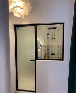 北京室内门工厂店钛镁合金极简玻璃门门连窗