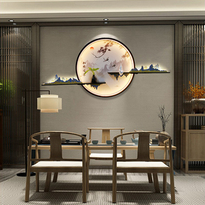 客厅装饰画轻奢山水画三联墙画沙发背景墙挂画现代简约新中式壁画