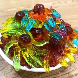 德国品牌章鱼橡皮糖散装5斤彩色八爪鱼水果软糖休闲零食糖