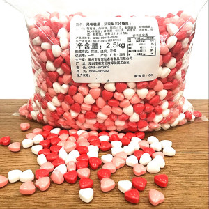 包邮 多彩心形压片糖果水果味硬糖果5斤约2950颗蛋糕装饰零食糖果