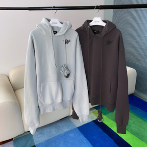 正确版we11done易烊千玺谢娜同款铁环连帽卫衣welldone字母长抽绳