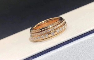 双排钻玫瑰金时来运转戒指满天星男女对戒高级轻奢凯撒伯爵情侣潮