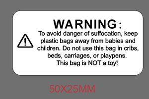 亚马逊warning儿童防窒息标签警告贴纸fba英文日文透明窒息标贴纸