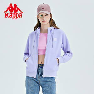 Kappa卡帕开身帽衫2023新女运动休闲卫衣长袖针织开衫K0D22MK70