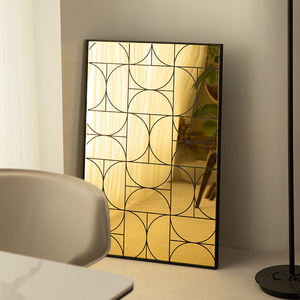 玄关镜面装饰画轻奢餐厅挂画客厅现代简约北欧高级感墙壁画回旋曲