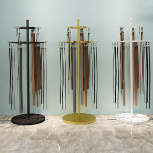 00广州琥烈展淘宝木纹高端皮带收纳盒多格皮带架子服装店腰带展示架