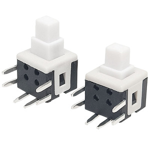 8*5.8mm自锁开关90度弯脚卧式六脚侧插按键按钮侧按带锁开关6脚