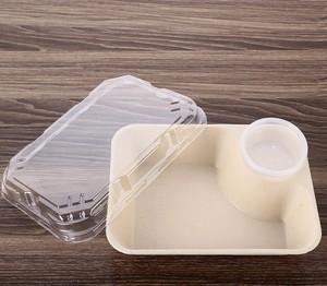 宜佳宜一次性餐盒环保可降解饭盒纸浆盒外卖快餐沙拉盒100套免邮