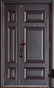 雅帝乐防盗门mzp-t1503 外深古铜1#色 内仿古白橡木 子母门