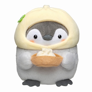 现货日本正版代购 正能量小企鹅 中华包子 可爱玩偶公仔毛绒摆件