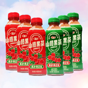 华旗山楂果茶开胃山楂400ml*6瓶 有糖无蔗糖山楂果汁果茶饮料