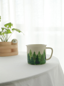 MUSe Garden 皑皑青松神清气爽 NOW家新款复古陶瓷小茶缸马克杯