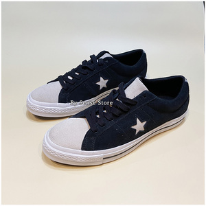 匡威one star拼接撞色黑红白麂皮反毛皮低帮板鞋161551c 161549c