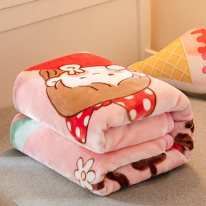 牛奶绒毛毯双层加厚儿童婴儿小被子冬季宝宝幼儿园午睡毯空调珊瑚