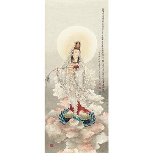 名画复制品夏荆山观音156佛像唐卡菩萨国画艺术微喷古代装饰画