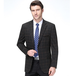 步森男装官方旗舰店秋冬男羊毛呢西服商务休闲西装格纹单西外套厚