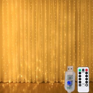 LED窗帘瀑布灯铜线星星灯遥控八功能客厅房间装饰氛围仙女彩灯串