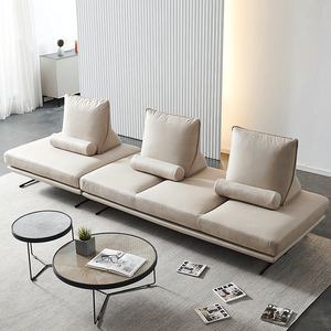 意式极简科技布沙发现代轻奢小户型可移动靠背直排奶油风布艺沙发
