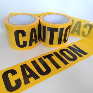 万圣节酒吧摄影装饰无胶黄色caution100米警示带安全隔离警戒胶带