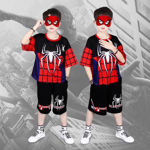 蜘蛛侠儿童套装男童童话节cosplay幼儿园男孩角色扮演舞会衣服夏