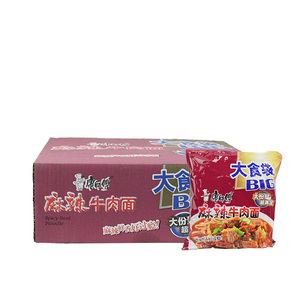 康师傅大食袋big麻辣牛肉面144g*24袋方便面速食泡面整箱包邮