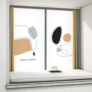 抽象图案窗户玻璃贴膜磨砂防走光贴纸透光不透人防窥飘窗贴窗纸膜