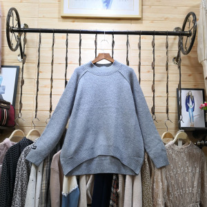 欧洲站米兰时尚2019春季女装新款韩版圆领甜美休闲学院长袖针织衫