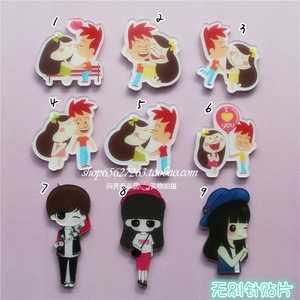 x48小笨蛋与大坏蛋女孩无别针亚克力徽章贴片手机壳饰品diy材料